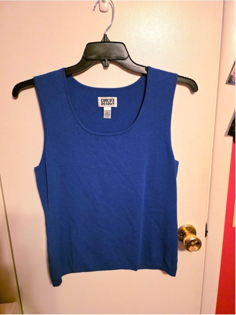 Chico’s Design Size 3 XL Women’s Blue Sleeveless Top Rayon Nylon